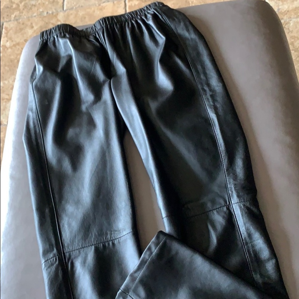 Real Leather Leggings black